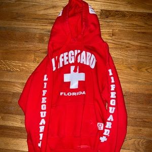 red florida lifeguard hoodie